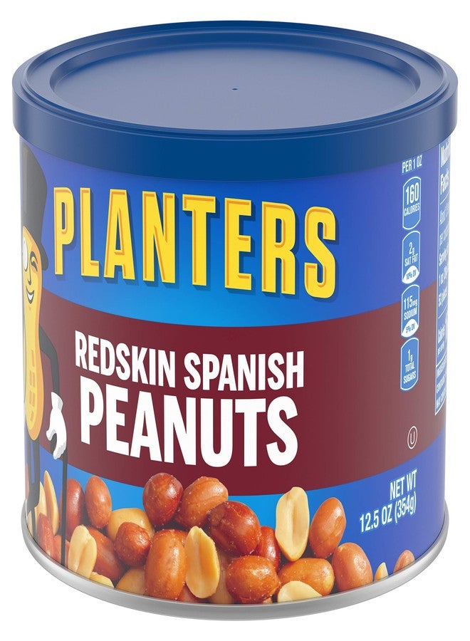 PLANTERS Redskin Spanish Peanuts, Roasted Salted Peanuts, Plant Based Protein 12.5oz (1 Canister) - Image 3