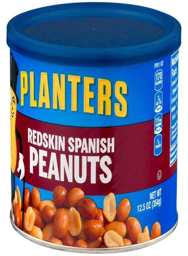 PLANTERS Redskin Spanish Peanuts, Roasted Salted Peanuts, Plant Based Protein 12.5oz (1 Canister) - Image 4