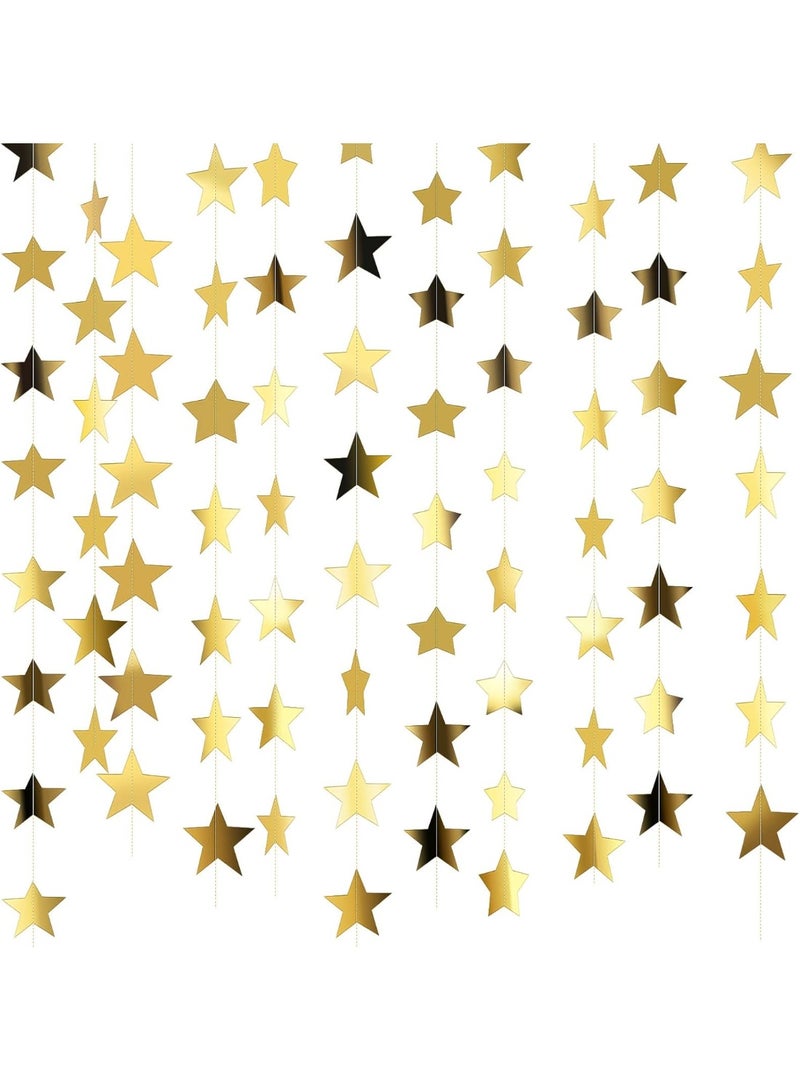 Glitter Star Garland Banner  Graduation Decor 130 Feet Star Hanging Banner Twinkle Backdrop for Party Birthday Classroom Wedding Supplies(Gold) - Image 2