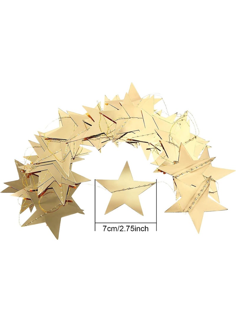 Glitter Star Garland Banner  Graduation Decor 130 Feet Star Hanging Banner Twinkle Backdrop for Party Birthday Classroom Wedding Supplies(Gold) - Image 4