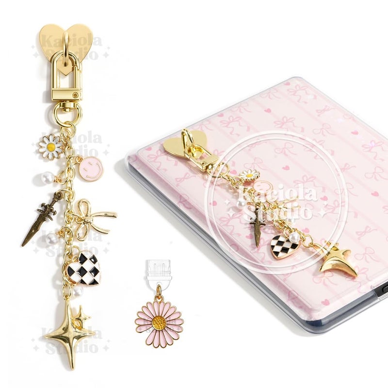 Kaciola Charm Chains for Kindle, Fantasy Pendant Cute E-reader Phone Charm Bracelets Accessories Gift for Reader Booklovers Women Men, Charms Compatible for Kindle/E-Reader/Phone (A01) - Image 1