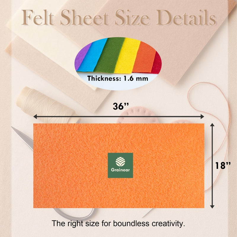Grainear Ivory Soft Felt Fabric Sheet, 18" x 36", 1.6mm Thick - Premium Craft Felt for Sewing, DIY Projects, Embroidery, Decoration - Durable & Fade Resistant - Image 2
