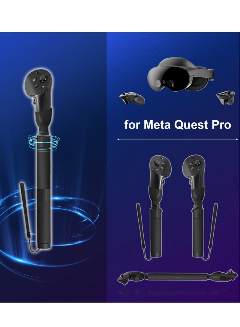 Captaintech Handle Extension Grips for Meta Quest Pro, VR Game Controllers Handle Accessories for Playing Beat Saber, Golf+, Badminton, Baseball Games - Image 3