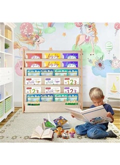 Kids Bookshelf with Deep Sleeve Storage, 6-Tier Natural Wood Kids Book Rack Storage Baby Bookcase Organizer Magazine Rack Toddler Book Shelf Organizer for Bedroom Playroom Toy Storage - pzsku/Z8335A6898261116A0E50Z/45/_/1725245525/65588b2e-d428-474b-85e0-d89aa6334310