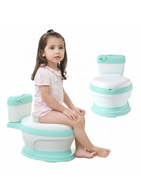 Potty Training Toilet Seat, 2-in-1 Potty，Easy to Empty and Clean, Soft and Comfortable, Boys and Girls (Blue）