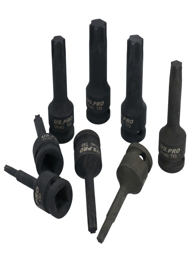 AB Tools 1/2in Drive Impact Impacted Male Torx Star Sockets Deep Sized T30 - T80 8pc - Image 5