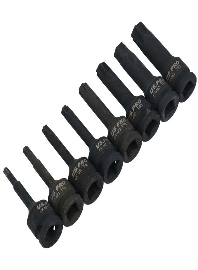 AB Tools 1/2in Drive Impact Impacted Male Torx Star Sockets Deep Sized T30 - T80 8pc - Image 4