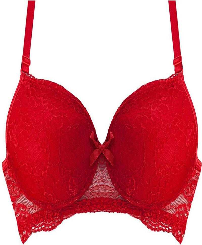 Belifanti Collection Lace Padded Padded Bra Red 