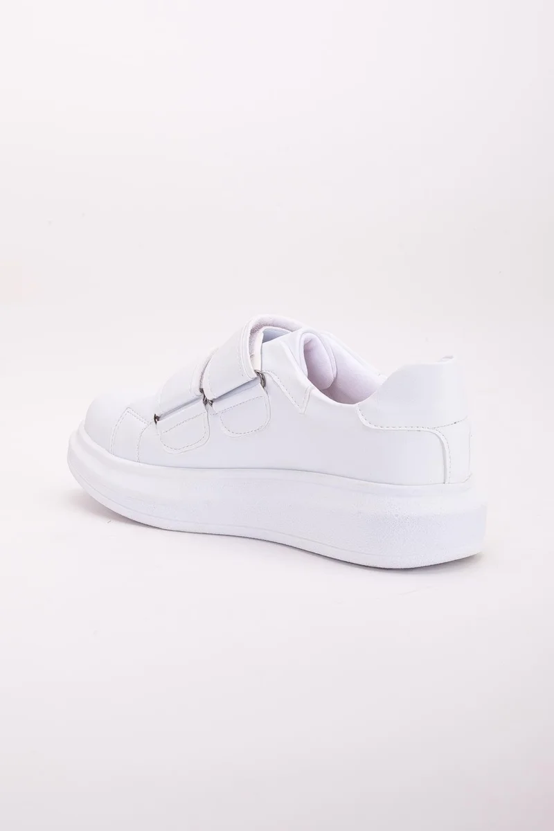 Dilimler Ayakkabı Balloon Sole 2 Velcro White Women's Sneakers
