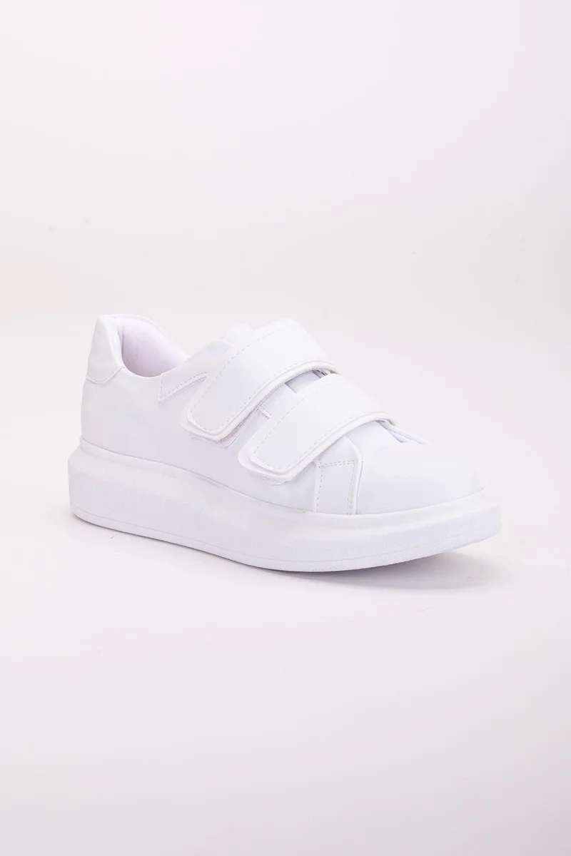 Dilimler Ayakkabı Balloon Sole 2 Velcro White Women's Sneakers