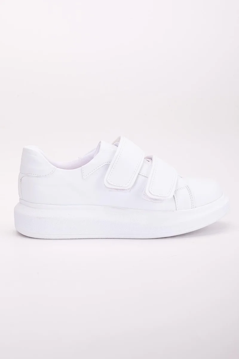Dilimler Ayakkabı Balloon Sole 2 Velcro White Women's Sneakers