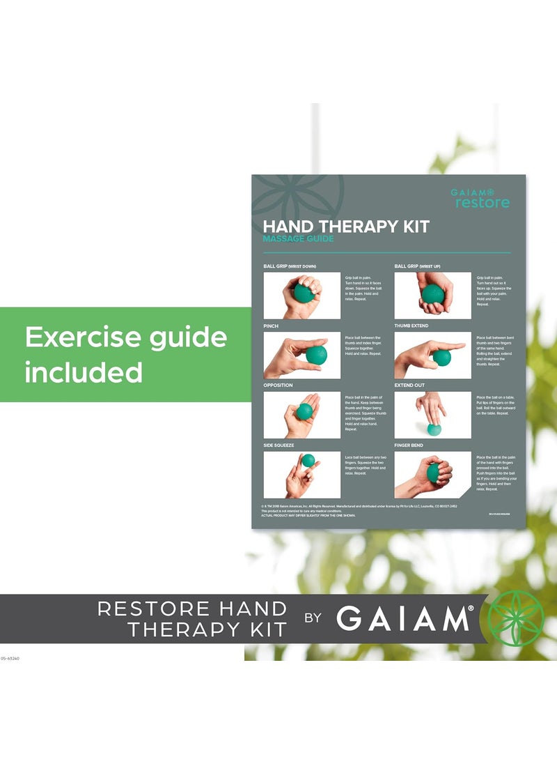 Gaiam Gaiam Restore Hand Therapy Exercise Ball Kit  3Level Hand Grip Strengthener Massage Balls Soft Medium Firm for Physical Therapy  Hand Pain Relief Ease Muscle Tension with Hand Balls  Set of 3  - Image 5
