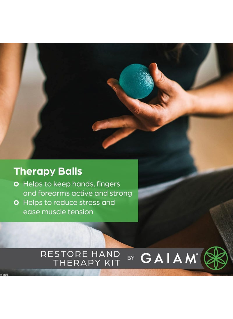 Gaiam Gaiam Restore Hand Therapy Exercise Ball Kit  3Level Hand Grip Strengthener Massage Balls Soft Medium Firm for Physical Therapy  Hand Pain Relief Ease Muscle Tension with Hand Balls  Set of 3  - Image 2
