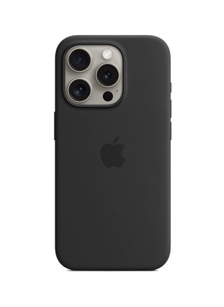 غطاء حماية من السيليكون السائل الناعم  لهاتف Apple iPhone 15 Pro 2023 باللون الأسود - view 2