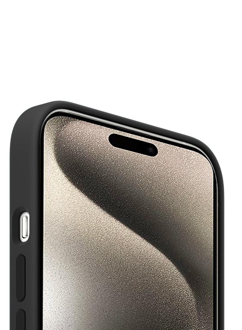 Wtech Apple iPhone 15 Pro 2023 Soft Liquid Silicone Case Cover - Black - Image 4