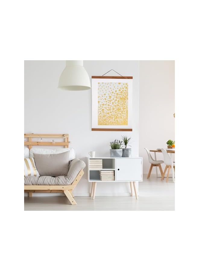 The Bros 4 Wooden Strips Modern Magnetic Poster Hanger, Poster Hangers Sawdust Photo Frame DIY Custom Poster Scroll Prints Artwork Hanger Teak Wood (50cm), The Bros1n0m68z52c-04 - Image 2