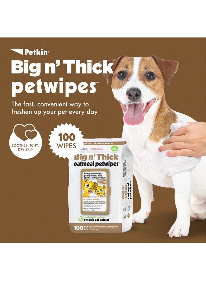 بيتكين مناديل بيتكين للحيوانات الأليفة للكلاب والقطط، الشوفان، 100 منديل (كبير) للكلاب والقطط - تهدئ البشرة الجافة والحكة وتنظف الأذنين والوجه والأرداف والجسم ومنطقة العين - فكرة للمنزل والسفر - Image 2