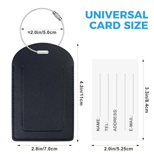 Gloppie Luggage Tags for Suitcases 4 Pack TSA Approved Suitcase Tags for Luggage Easy to Write On Dark Blue - Image 2