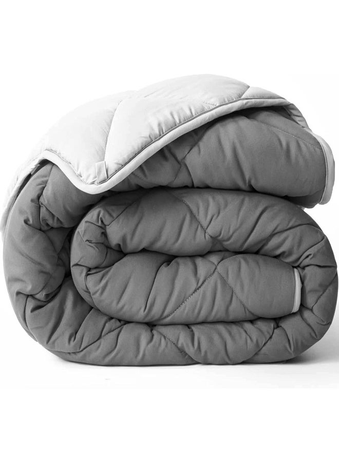 ViscoSoft ViscoSoft Down Alternative Comforter King/Cal King Size - All Seasons Breathable Premium Reversible Soft Microfiber Gray Duvet California King Cover Insert  - Image 1