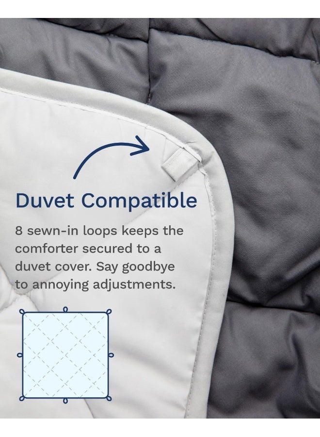 ViscoSoft ViscoSoft Down Alternative Comforter King/Cal King Size - All Seasons Breathable Premium Reversible Soft Microfiber Gray Duvet California King Cover Insert  - Image 5