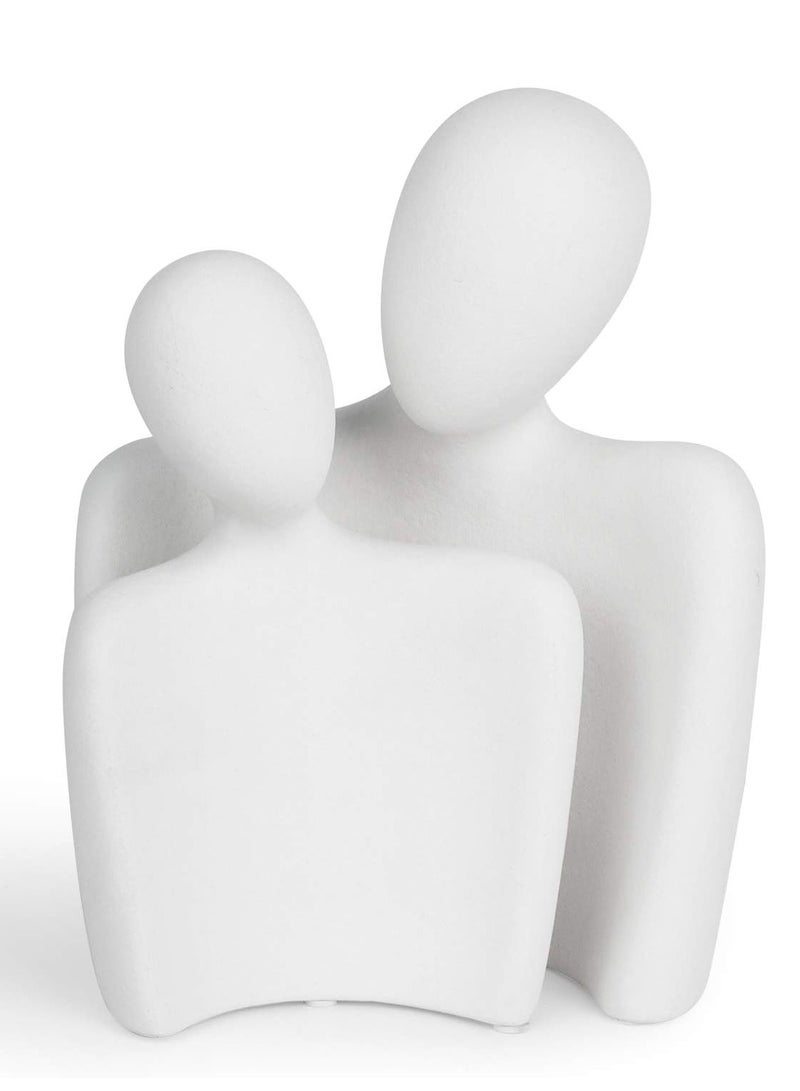 2 Pieces Modern Home Decor Sculptures Statues Contemporary Sculpture Couple Art Ceramic Sculpture Romantic Love Statue Figurine for Home Bedroom Livingroom Office Decor White  - Image 2