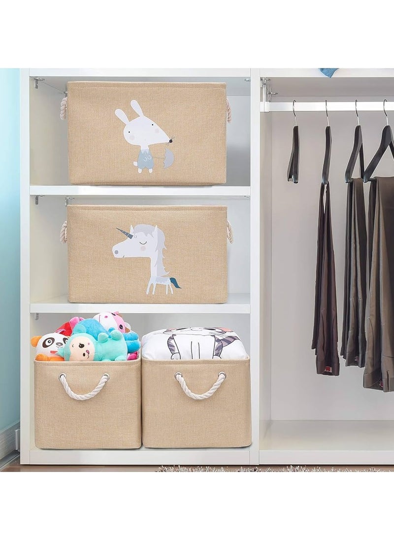 VIO Foldable Cloth Basket Organizer Soft Fabric Storage Bag for Baby Supplies Clothes Nappies Diapers Milk Wipes Creams Washable Canvas Storage Bin for Toys Books Rattles Blocks Assorted  - Image 3
