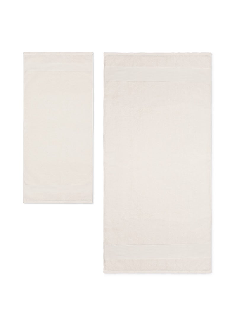 Aten Homeware - ATEN Homeware Supreme Egyptian Cotton Bath Towel Set – 4 Piece Set with 2 Large Bath Towels & 2 Hand Towels, Ultra Soft, Highly Absorbent, OEKO-TEX Certified, Made in Egypt - (Colour: Cream) - 4 PIECES - Image 1