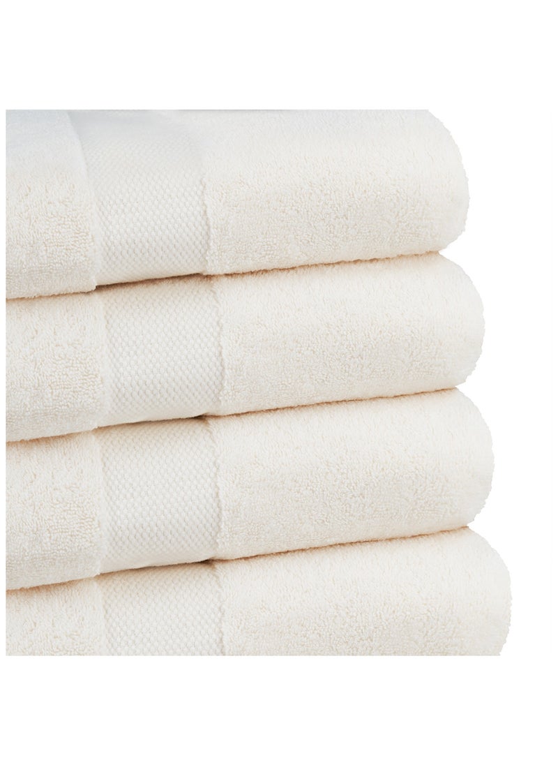 Aten Homeware - ATEN Homeware Supreme Egyptian Cotton Bath Towel Set – 4 Piece Set with 2 Large Bath Towels & 2 Hand Towels, Ultra Soft, Highly Absorbent, OEKO-TEX Certified, Made in Egypt - (Colour: Cream) - 4 PIECES - Image 1