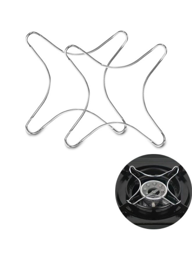 شيبشيب مجموعة مكونة من قطعتين من دعامة موقد الغاز المصنوعة من الفولاذ المقاوم للصدأ، حلقة تقليل فتحة الموقد لطهي آمن، مناسبة لمواقد المطبخ والمقالي وأواني الحليب وأباريق القهوة - Image 1