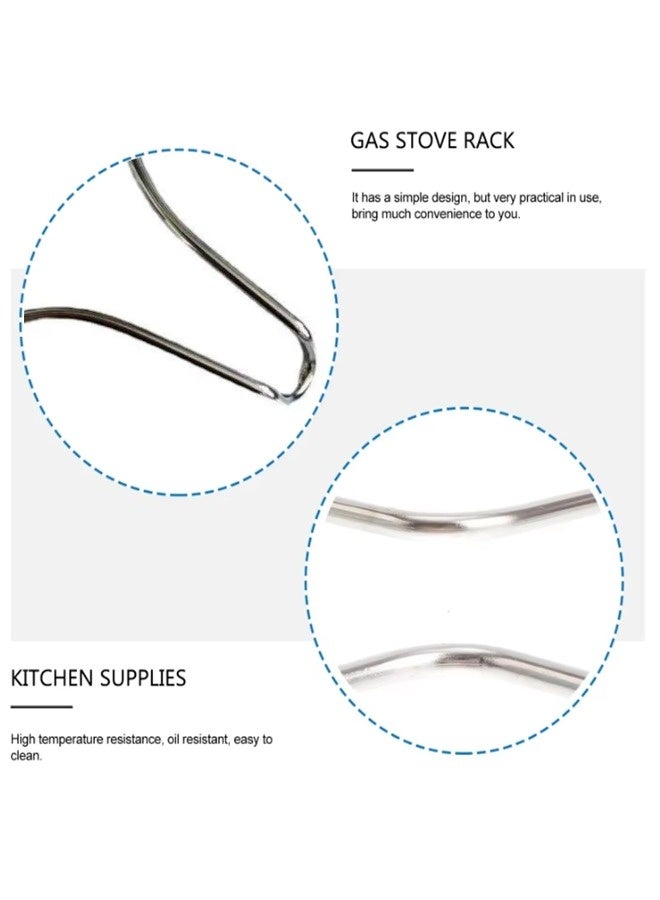 شيبشيب مجموعة مكونة من قطعتين من دعامة موقد الغاز المصنوعة من الفولاذ المقاوم للصدأ، حلقة تقليل فتحة الموقد لطهي آمن، مناسبة لمواقد المطبخ والمقالي وأواني الحليب وأباريق القهوة - Image 2