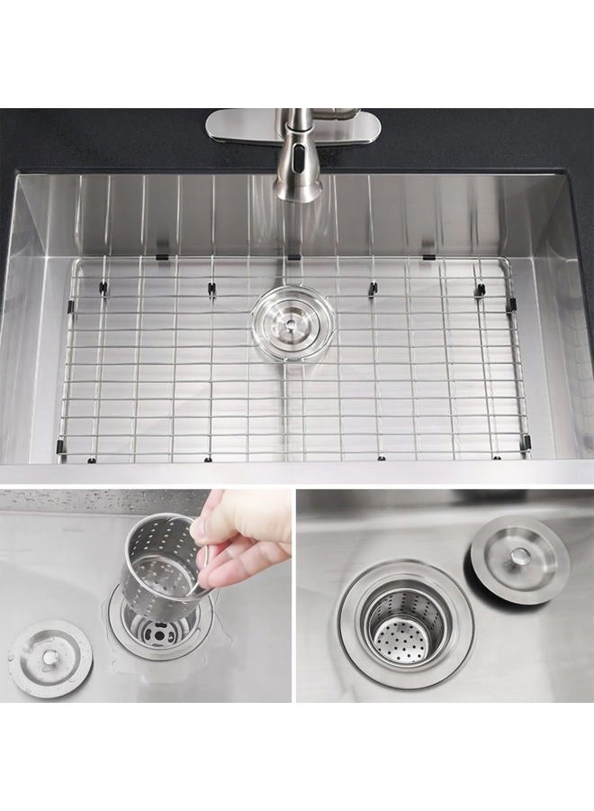GZILA 3-1/2-Inch Kitchen Sink Drain Strainer Assembly Kit, Deep Waste Basket Strainer with Sealing Lid Sink Stopper, 304 Stainless Steel Brushed Nickel - Image 4