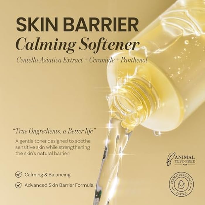 ONGREDIENTS Skin Barrier Calming Softener | Daily Soothing Toner for Dry, Sensitive Skin | Panthenol, Hyaluronic Acid, Ceramide, Hydrating, pH Balancing | Vegan, Korean Skin Care 250ml / 8.45 fl Oz - Image 2