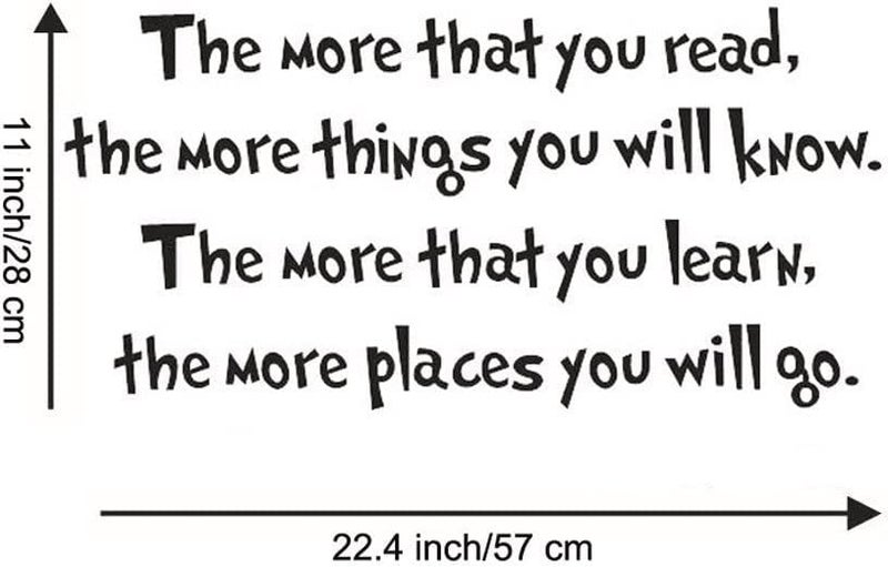 ADECALS The More That You Read The More Things You Will Know Wall Sticker Art Quote Decals Home Decor (22.4''x11'') - Image 3