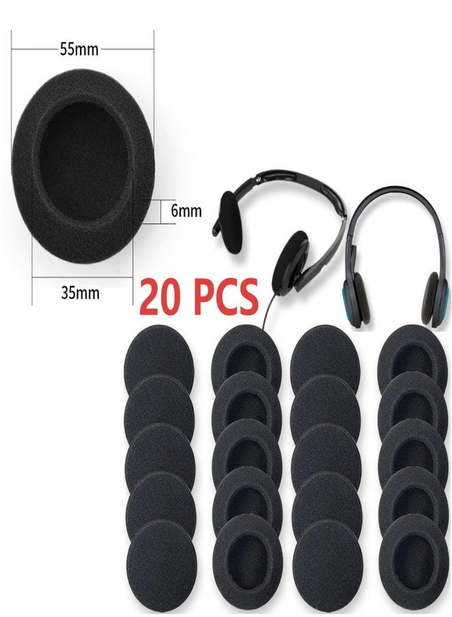 QPOIBSD Ear Cushions Foam Replacement for Plantronics Headphones Most Standard Size Office Telephone Headsets H251 H251N H261 H261N H351 H351N H361 H361N Headset Disposable Covers, Black (20Pcs) - Image 2