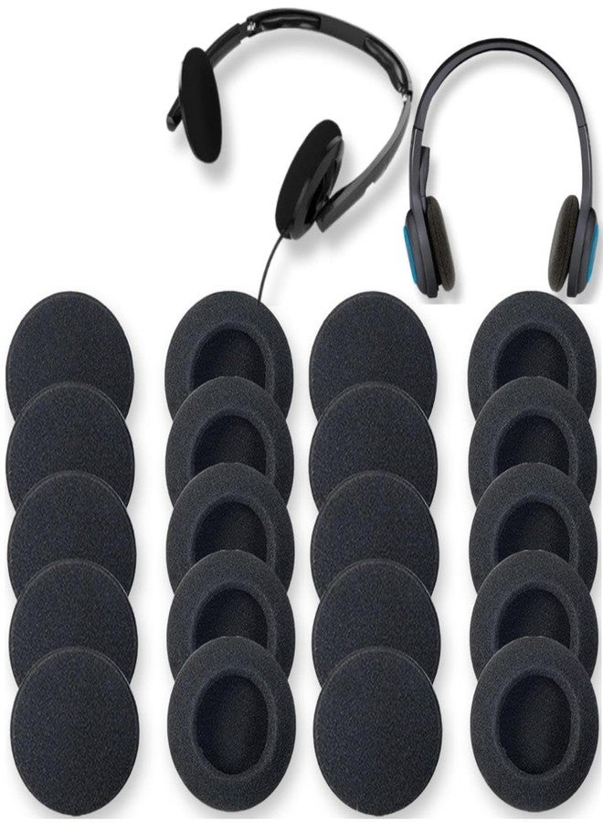 QPOIBSD Ear Cushions Foam Replacement for Plantronics Headphones Most Standard Size Office Telephone Headsets H251 H251N H261 H261N H351 H351N H361 H361N Headset Disposable Covers, Black (20Pcs) - Image 1