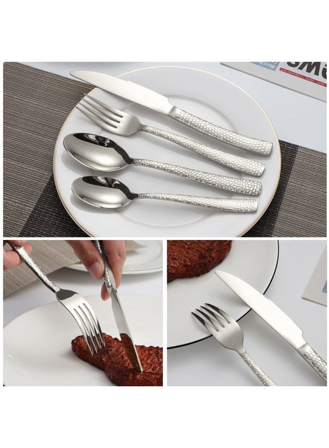 X-zrew Silverware Set with Serving Utensils Stainless Steel Flatware Set for 4 Cutlery Utensil Sets Includes Forks Spoons Knives for Home Restaurant Hotel - Image 4