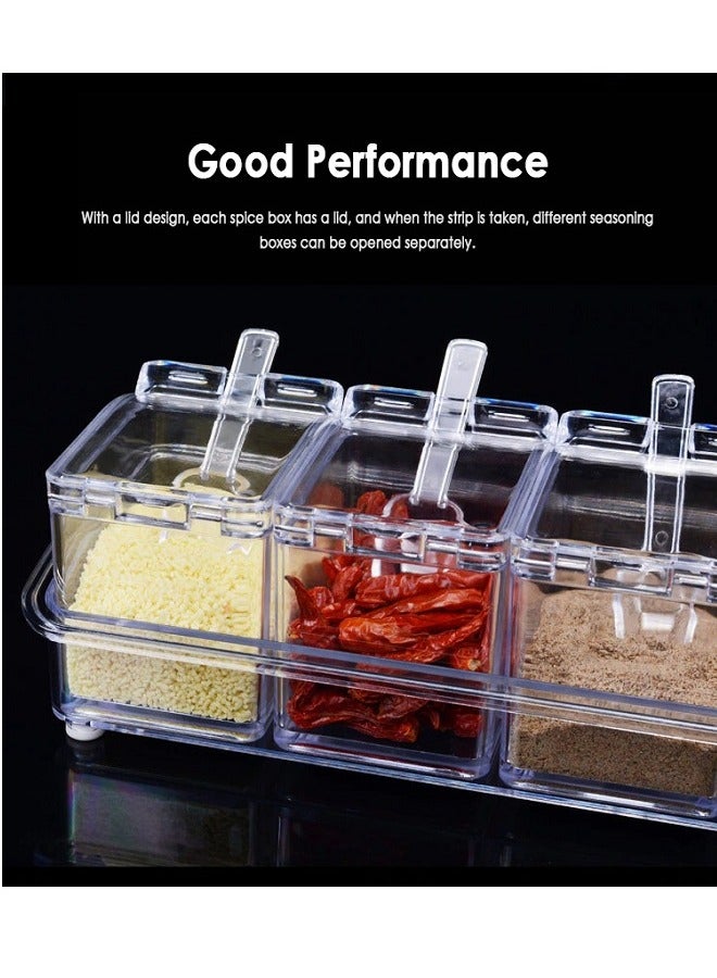 Acrylic Seasoning Set - Kitchen Seasoning Spice Bowl - 4-piece Acrylic Seasoning Set With Acrylic Spoons - You Can Use It For Condiments, Sugar And Tea - Image 2