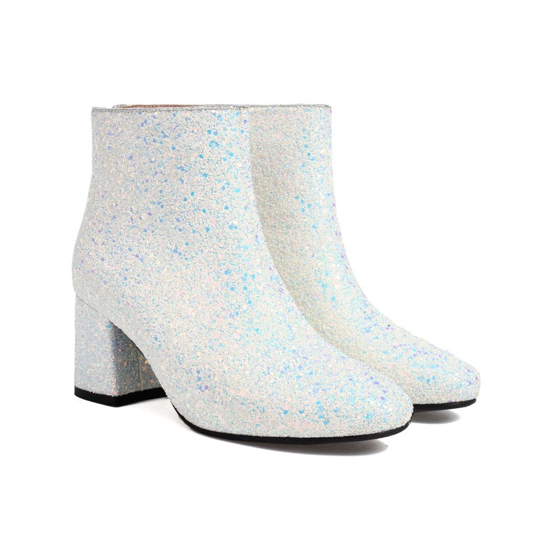 Winter Fashion High Heel Women'S Shoes 40-48 Sequins Joker Low Boots - Image 1