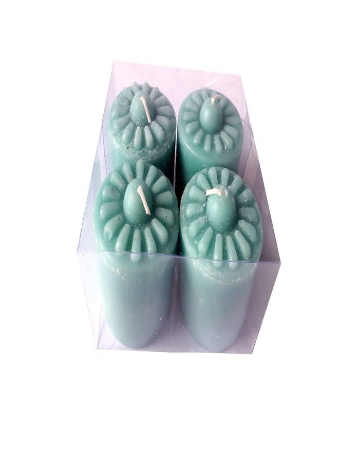 Stone & Feather® (SnF), Ocean Breeze Aromatic Pillar Candle (Paraffin Wax), Size 2x2 inches, Pack of 4, Burning Time 18-20 Hours, for Meditation, Home Decoration, Diwali - Image 4