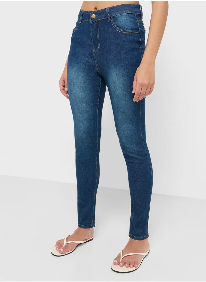 جينجر High Rise Skinny Fit Jeans