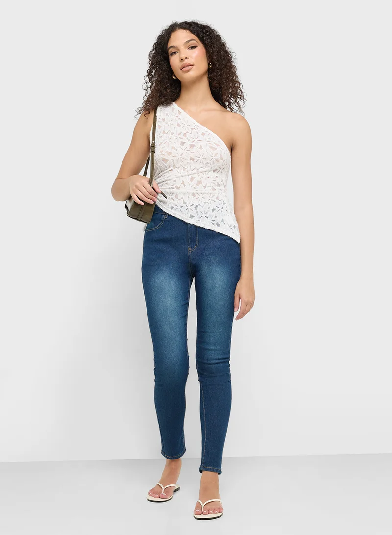 جينجر High Rise Skinny Fit Jeans