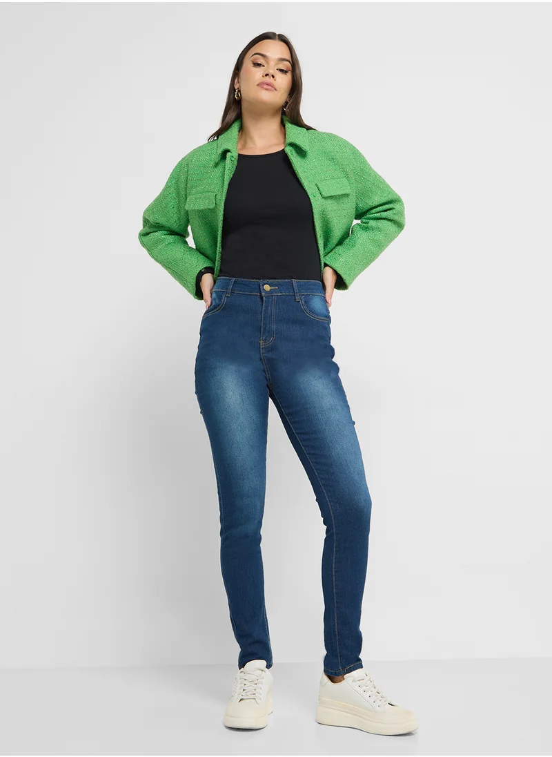 جينجر High Rise Skinny Fit Jeans