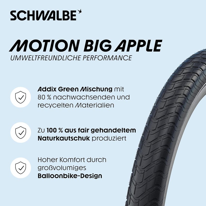 Schwalbe Big Apple Endurance Performance RaceGuard Wire Tire – Woom 4 Compatible – Puncture Resistant – 16-Inch x 2-Inch – Black - Image 2