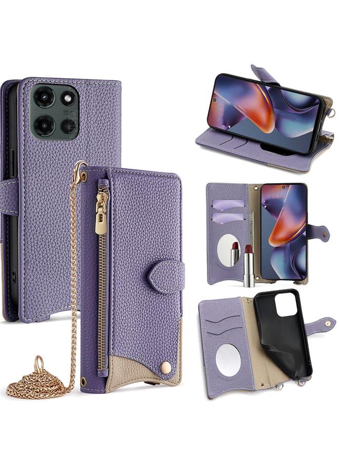 S-TOP Case For Motorola Moto G 2025 Crossbody Chain Fishtail Litchi Leather Phone Case - Image 1