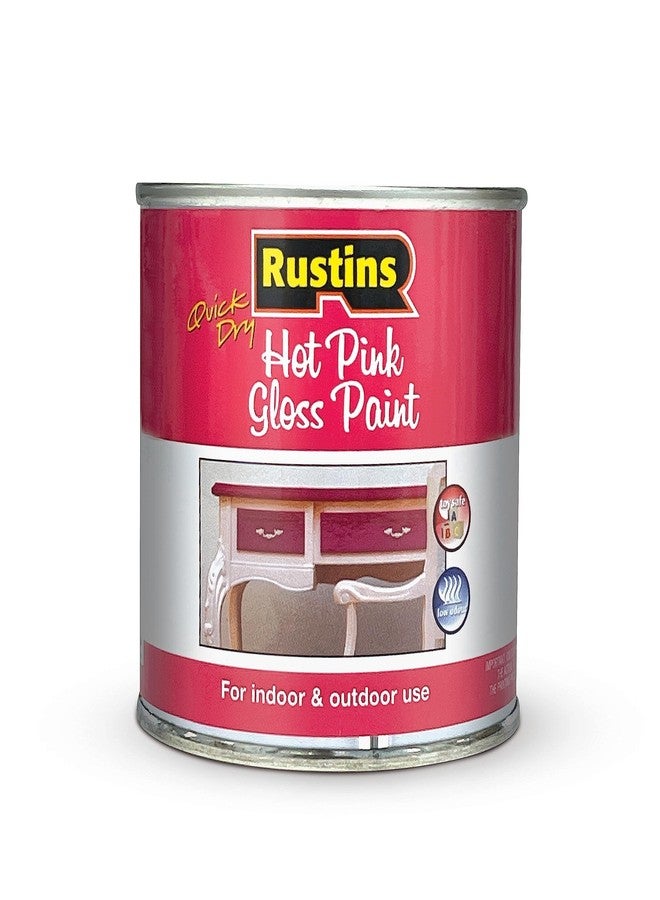 Rustins Gloss Hot Pink Paint, 250ml - Image 2