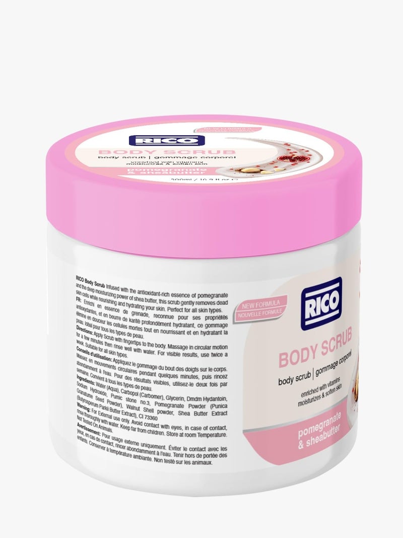 ريكو RICO Exfoliating Body Scrub For Men & Women, Pomegranate and Shea Butter, All Skin Types, 500ml - Image 2