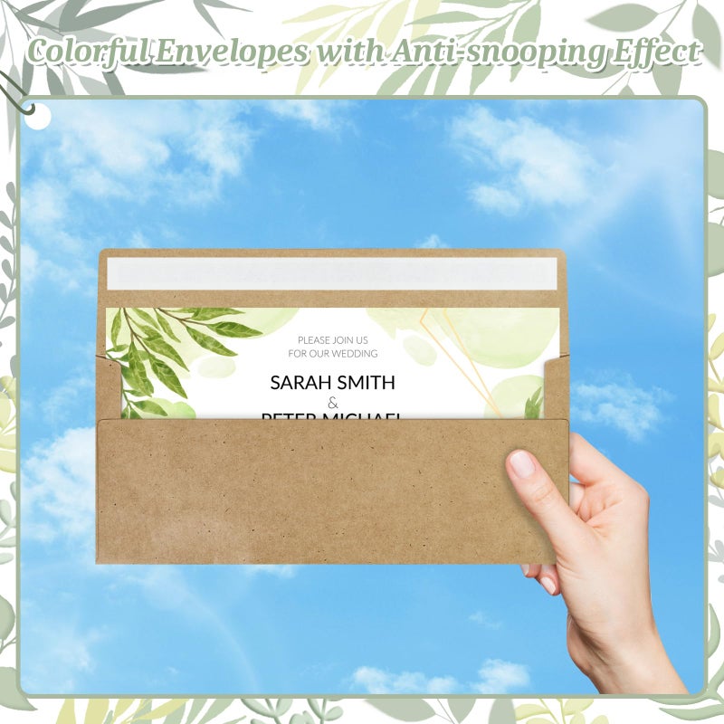 Mulbozy 50 Pcs Kraft #10 Business Envelopes, Self Seal Standard Envelopes, Windowless Business Mailing Envelopes for Office, Checks, Letters, Invoices, Statements, Wedding, 4-1/8 x 9-1/2 inch - Image 5