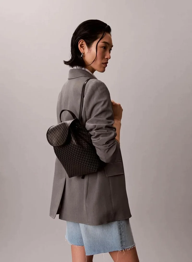 Calvin Klein BLACK AOP Allover Emblem Logo Mini Backpack for Women | Best Price UAE