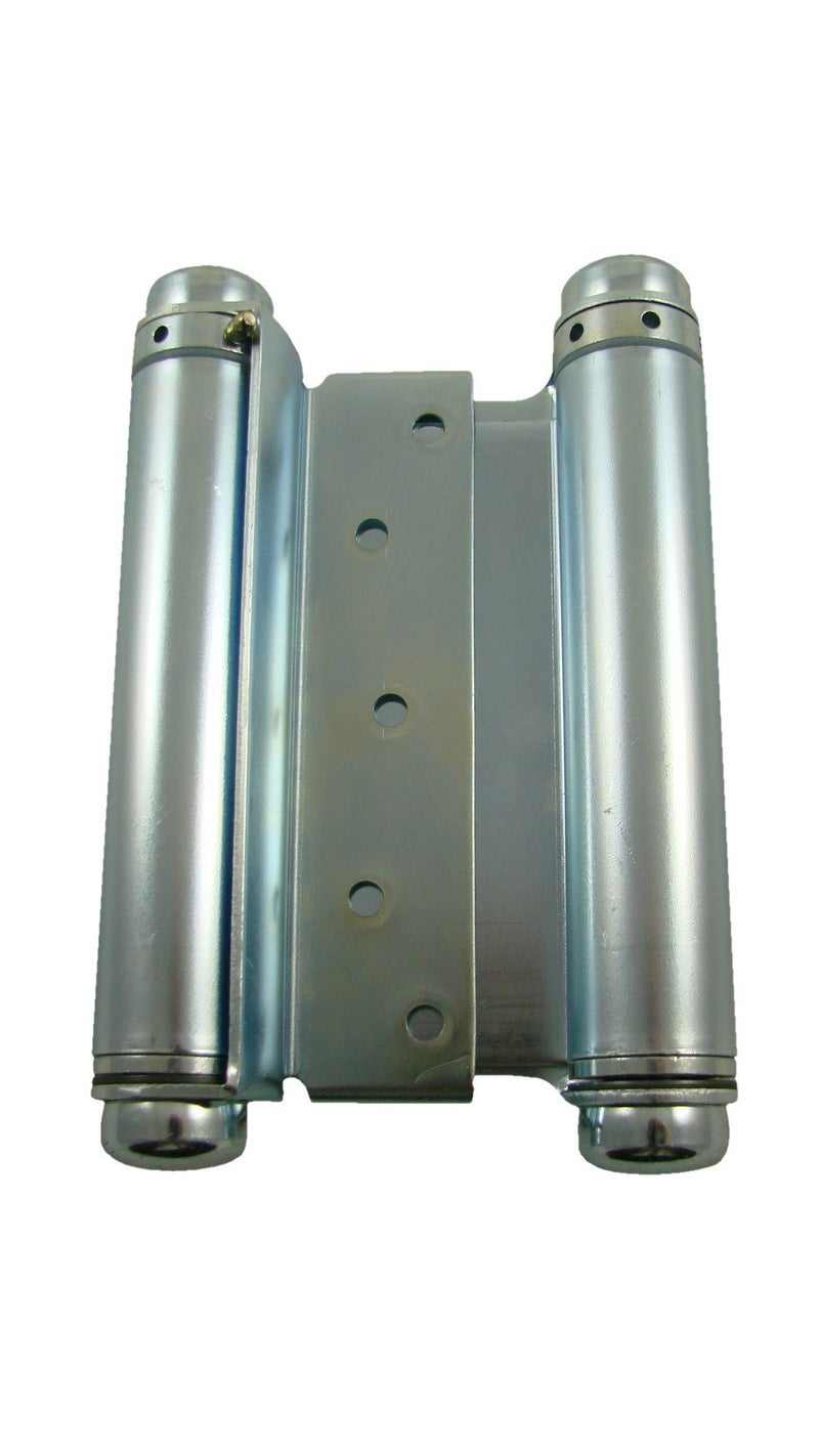 Hinge Outlet Adjustable Double Action Spring Hinge, Saloon, Swinging or Cafe Door Hinges – Highly Rust-Resistant, Self-Closing, Dual-Swing (6 Inch, Zinc) - Image 1