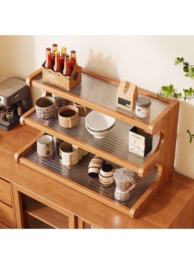 موثوقية التنبؤ رف تجفيف الأكواب بثلاث طبقات، رف تخزين متعدد الوظائف مصنوع من الخشب والأكريليك، رفوف أكواب القهوة سهلة التركيب والتنظيف، منظم سطح الحمام، للمنزل والحمام والمطبخ وكوب زجاجي وطعام للمطبخ والمنزل وبار القهوة - Image 1